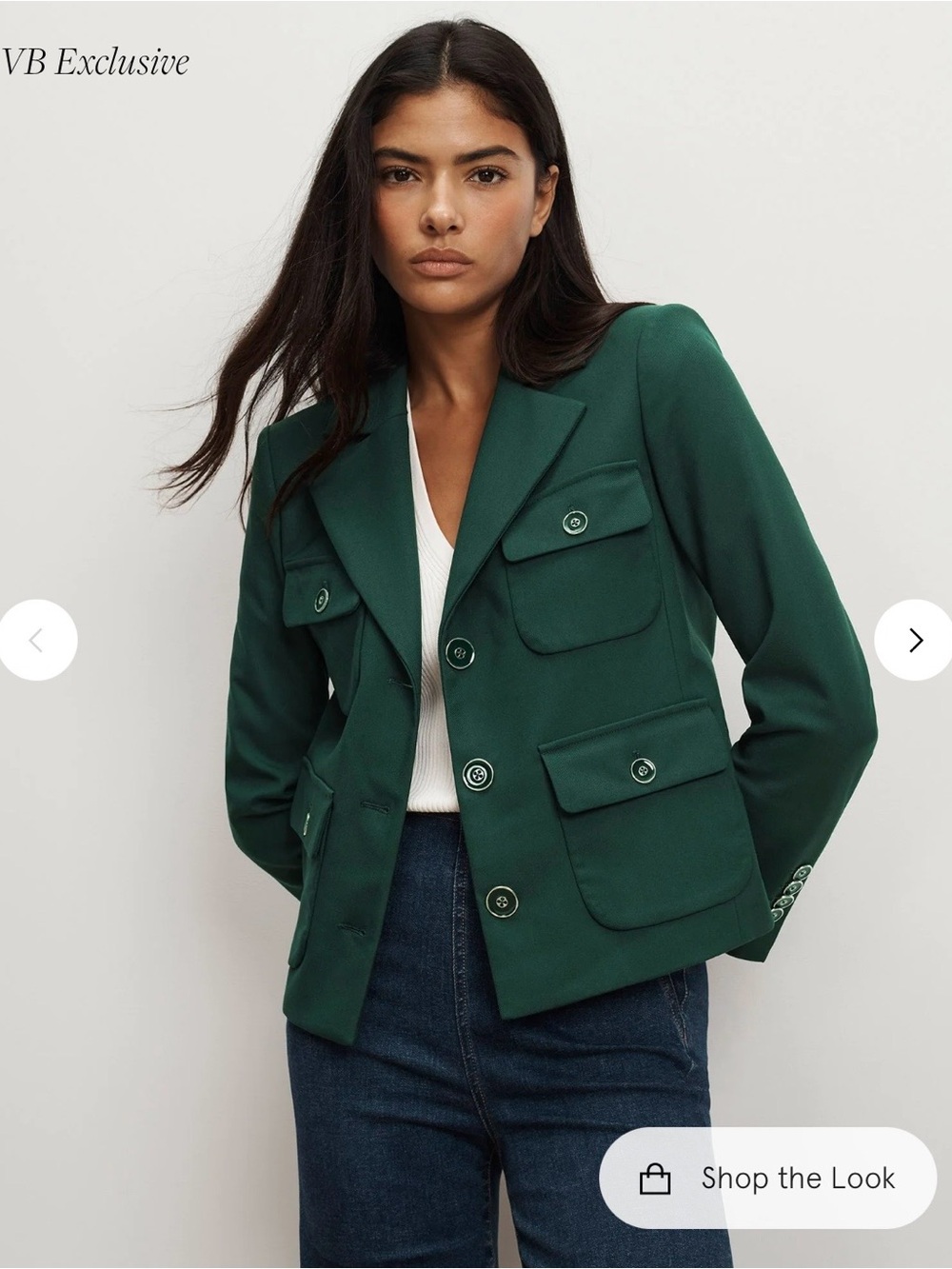 Veronica Beard Schuyler Tailored Utility Jacket - Dark Hunter Green NWT Size 0